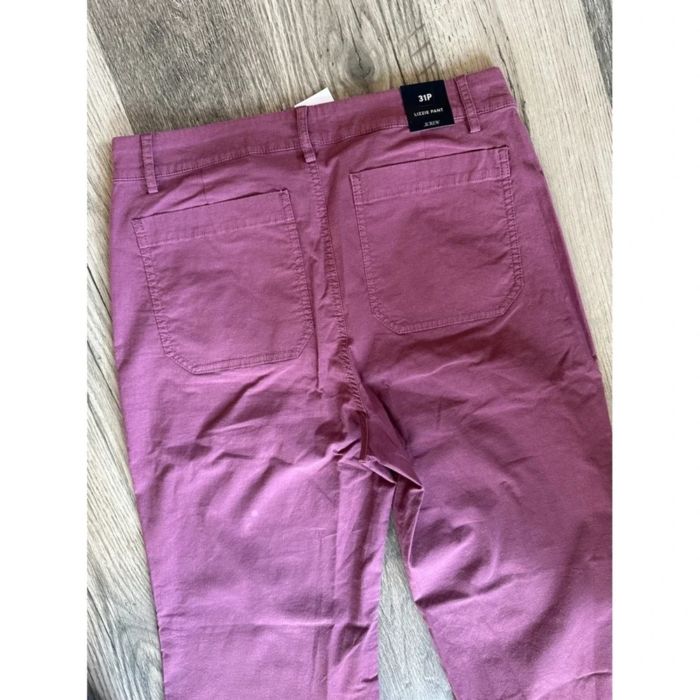 J. Crew NWT patch pocket Cotton Lizzie Pant dark pink women's size 31P petite